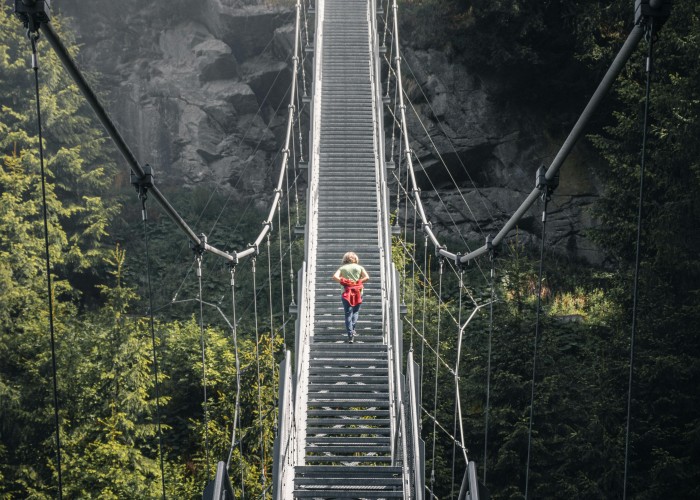 Salbit Bridge via Salbitschijen — Thrilling Suspension Bridge Crossing in Uri